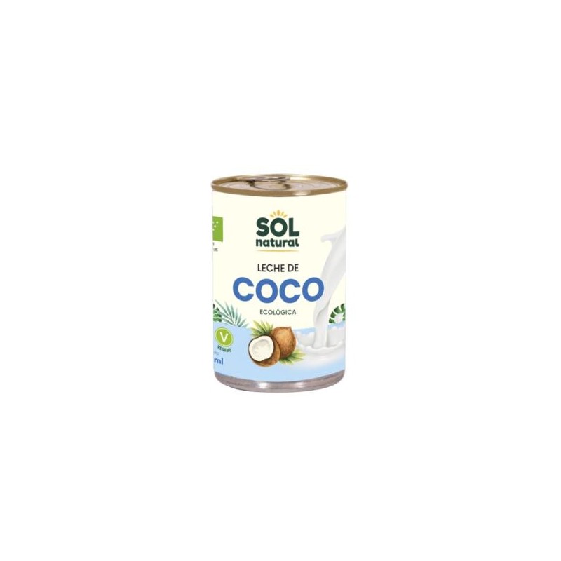 Leche De Coco Para Cocinar Lata Bio 400 Ml Sol Natural