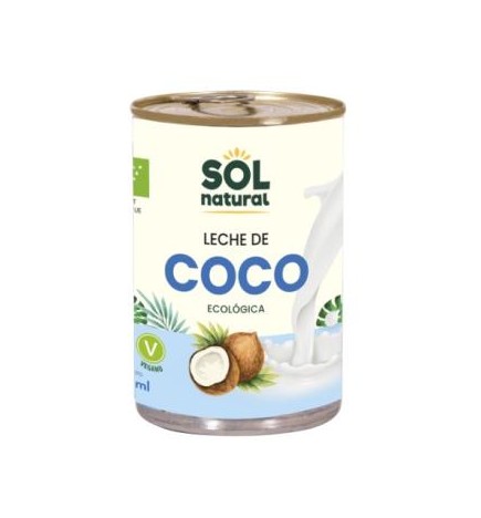 Leche De Coco Para Cocinar Lata Bio 400 Ml Sol Natural