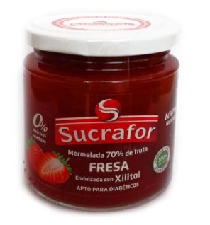 Mermelada De Fresa 70% Fruta 0% Azucar 260 Gramos Sucrafor