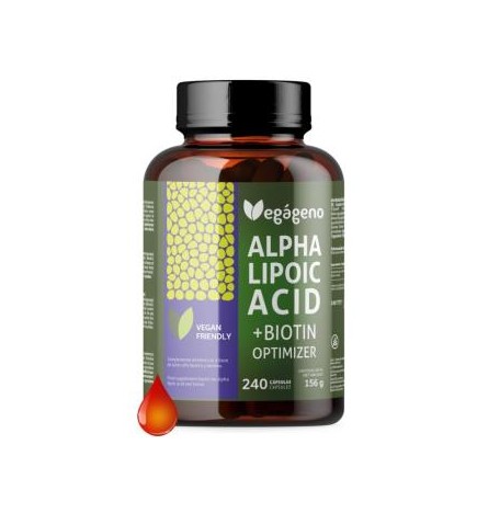 Alpha Lipoic Acid Con Acido Folico 600 Mg 240  Capsulas Vegageno