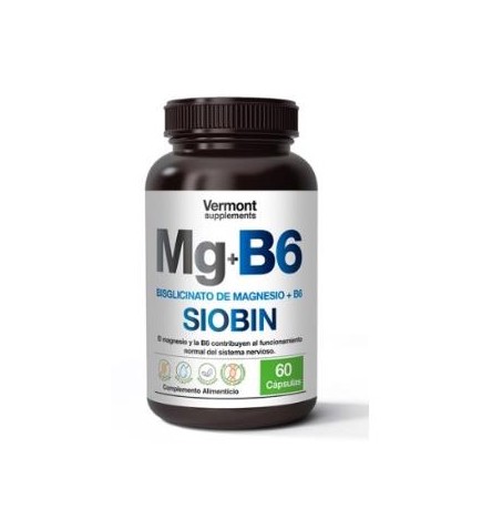 Mg+B6 Siobin Bisglicinato De Magnesio+B6 60 Capsulas Vermont Supplements
