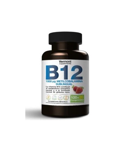 Vitamina B12 1000Mcg Mastic 120 Comprimidos Vermont Supplements