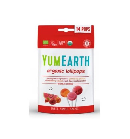 Piruletas Organicas Sabor Frutas 14Ud. Yum Earth