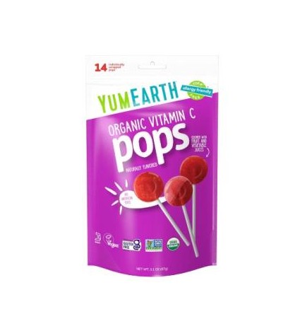 Piruletas Organicas Con Vitamina C Sabor Frutas 14 Uds Yum Earth