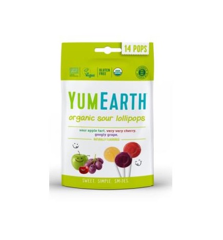 Piruletas Organicas Sabor Frutas Acidas 14Ud. Yum Earth