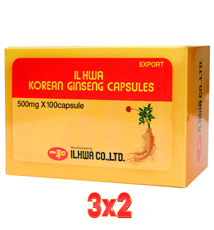 Pack de 3x2 Unidades Ginseng Il-Hwa 100 Capsulas Blister Tongil