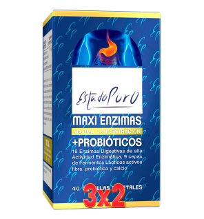 Pack de 3x2 Unidades Maxi Enzimas Con Probióticos 40 Capsulas Tongil