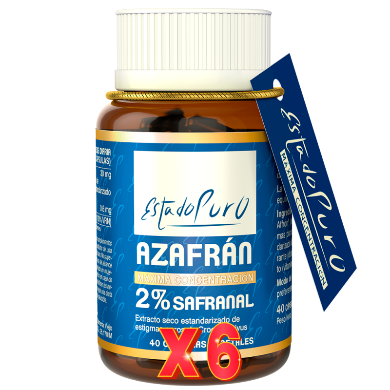 Pack de 6 uds Azafrán 2% Safranal 40 Capsulas Tongil