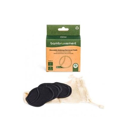 Discos Desmaquillantes Bambu Algodon Negro 6Uds. Bamboovement