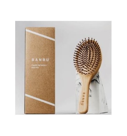 Banbu Cepillo De Bambu Y Caucho Natural Redondo Banbu