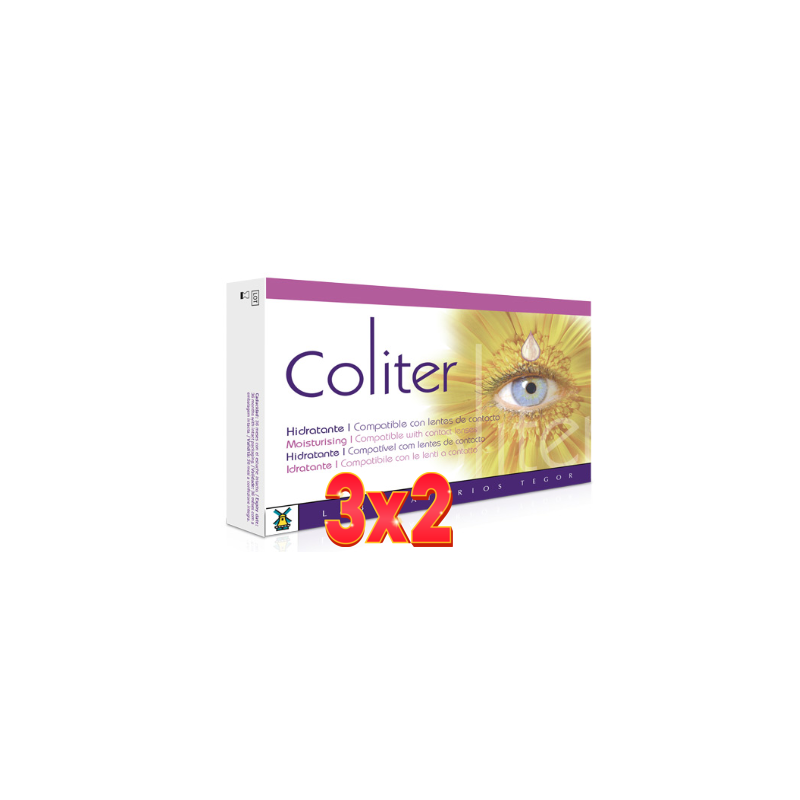 Pack de 3x2 unidades Coliter (Agua De Euphrasia) Colirio 10X0,5 Ml Tegor