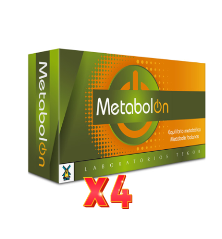 Pack de 4 unidades Metabol On 40 Capsulas Tegor