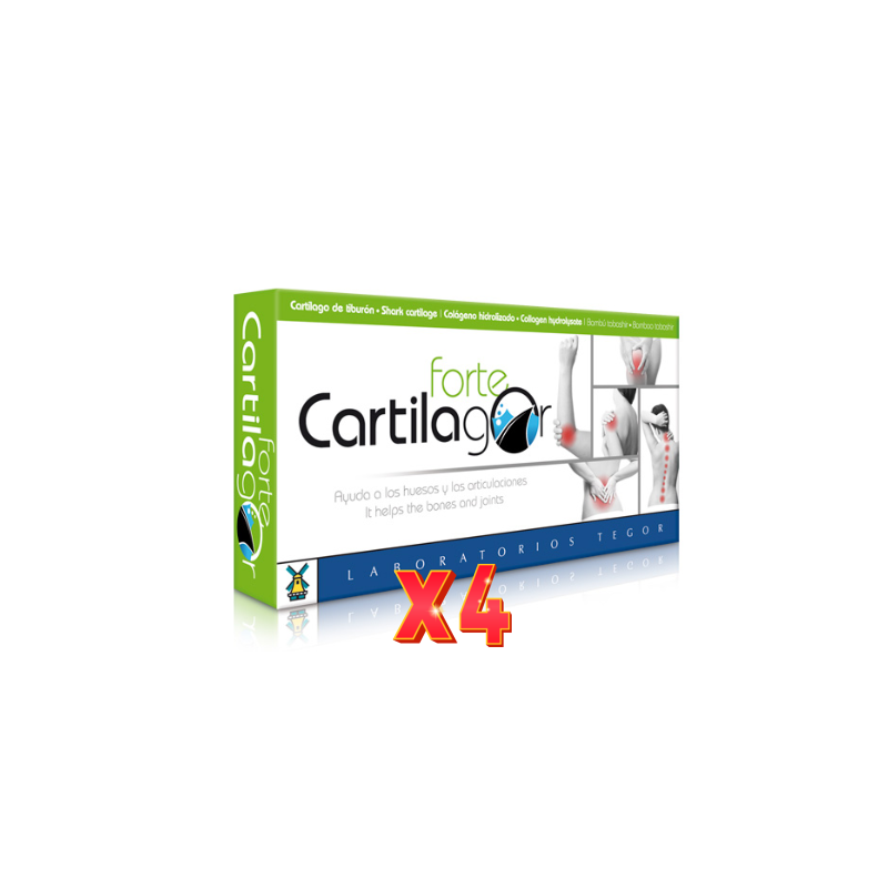 Pack de 4 unidades Cartilagor Forte 40 Capsulas Tegor Pack de 4 unidades Cartilagor Forte 40 Capsulas Tegor