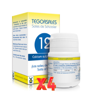 Pack de 4 unidades Calcium-Sulf.D6 Tegorsales (Nº12) 350 Comprimidos20G Tegor