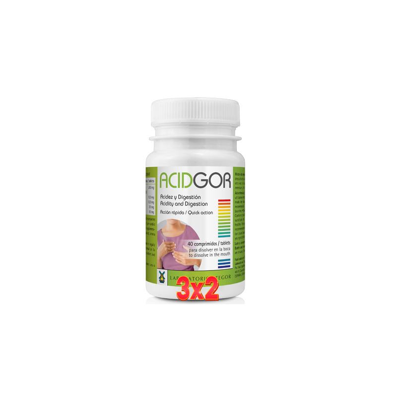 Pack de 3x2 unidades Acidgor 40 Comprimidos Tegor Pack de 3x2 unidades Acidgor 40 Comprimidos Tegor