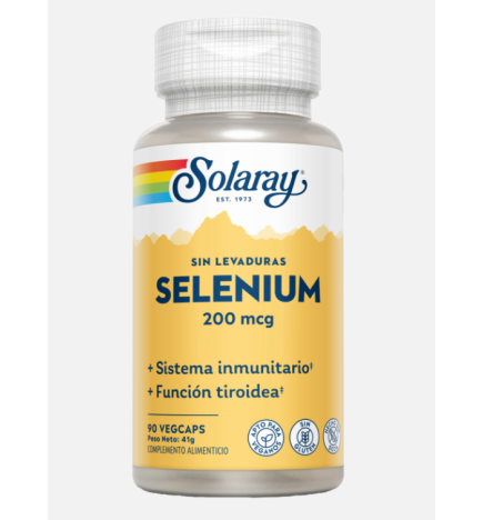 Selenium Sin Levaduras 200 Mcg 90 Capsulas Solaray