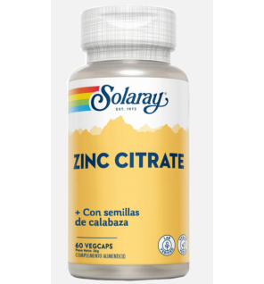 Zinc 25Mg+Semilla De Calabaza 50Mg 60 Capsulas Vegetales Solaray