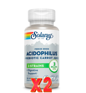 Pack de 2 unidades Acidophilus Plus 30 Capsulas (Refrigeracion) Solaray