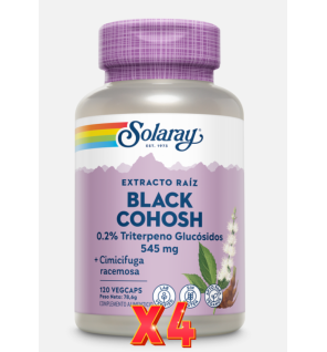 Pack de 4 unidades Black Cohosh (Cimicifuga) 120 Capsulas Solaray