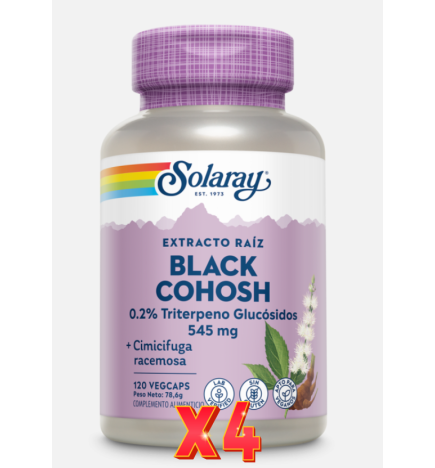 Pack de 4 unidades Black Cohosh (Cimicifuga) 120 Capsulas Solaray