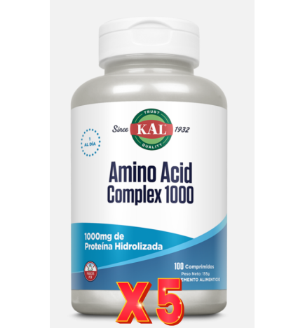 Pack de 5 unidades Amino Acid Complex 100 Comprimidos Solaray