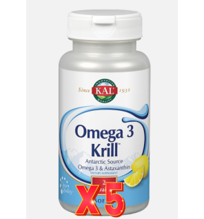 Pack de 5 unidades Krill Omega 3 60Perlas Kal Solaray
