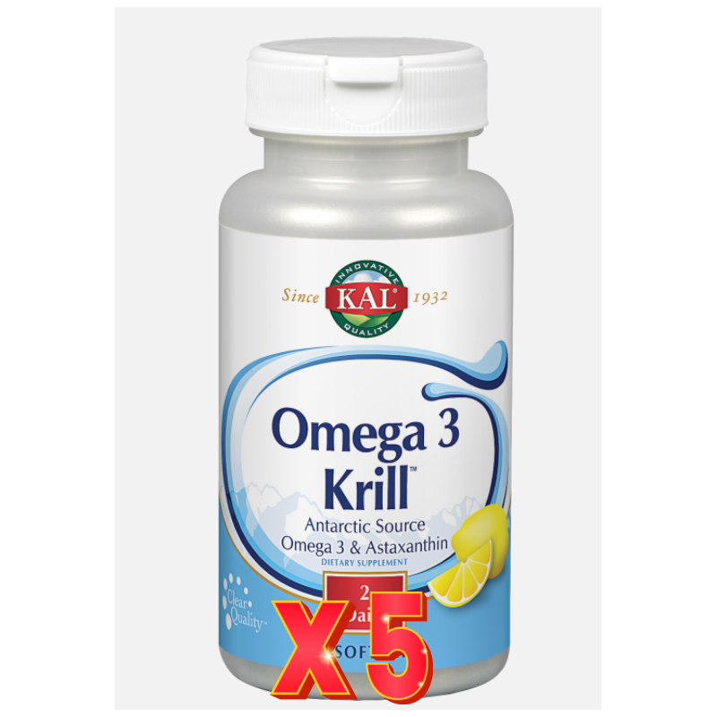 Pack de 5 unidades Krill Omega 3 60Perlas Kal Solaray Pack de 5 unidades Krill Omega 3 60Perlas Kal Solaray