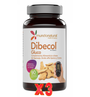 Pack de 3 unidades Dibecol Gluco 90 Capsulas Mundo Natural