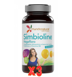 Pack de 3 unidades Simbioline Megaflora (Vientre Plano) 60 Capsulas Mundo Natural