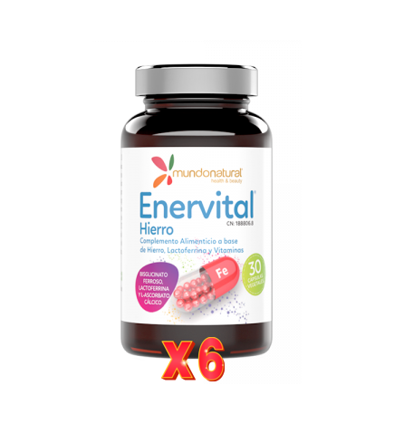 Pack de 6 unidades Enervital Hierro 30 Capsulas Mundo Natural