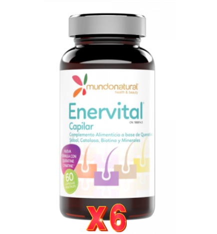 Pack de 6 unidades Enervital Capilar 60 Capsulas Mundo Natural