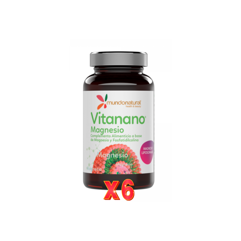 Pack de 6 unidades Vitanano Magnesio Liposomado 30 Capsulas Mundo Natural Pack de 6 unidades Vitanano Magnesio Liposomado 30 Capsulas Mundo Natural