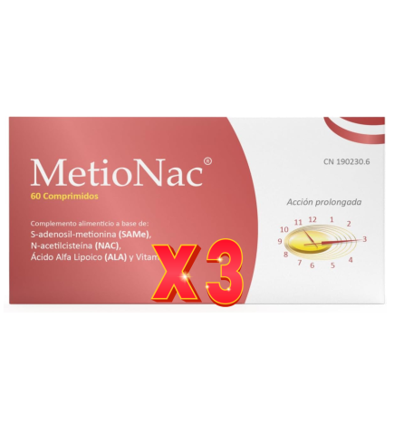 Pack de 3 unidades Metionac 60 Comprimidos Margan
