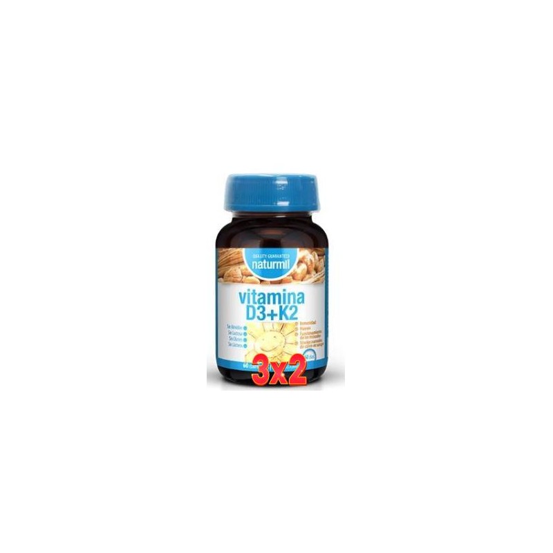 Pack de 3 unidades Vitamina D3 + K2 60 Comprimidos Dietmed Pack de 3 unidades Vitamina D3 + K2 60 Comprimidos Dietmed
