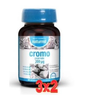 Pack de 3 unidades Crómo 200 Ug (Picolinato) 60 Comprimidos Dietmed