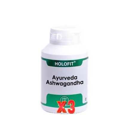 Pack de 3 unidades Ayurveda Ashwagandha 180 Cápsulas. EQUISALUD