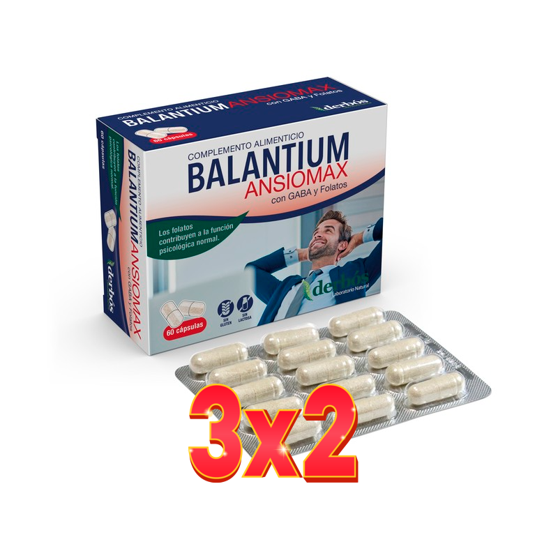 Pack de 3x2 unidades Balantium Ansiomax 60 Capsulas Derbos Pack de 3x2 unidades Balantium Ansiomax 60 Capsulas Derbos