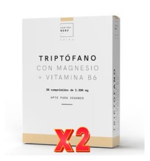 Pack de 2 unidades Controlnerv Triptofano Magnesio Vitamina B6 30 Comprimidos Herbora