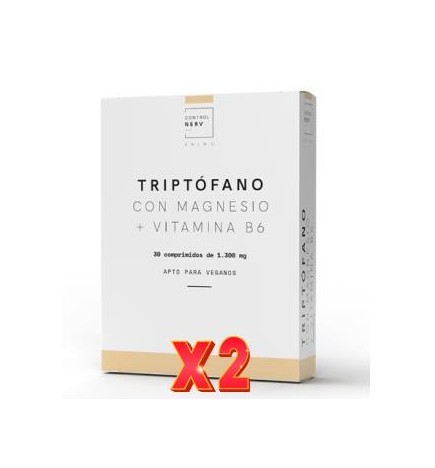Pack de 2 unidades Controlnerv Triptofano Magnesio Vitamina B6 30 Comprimidos Herbora