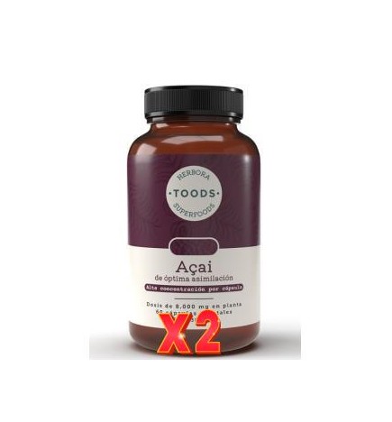 Pack de 2 unidades Toods Açai 60  Vcaps Herbora