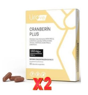 Pack de 2 unidades Urove Cranberin Plus 30Vcaps. Herbora