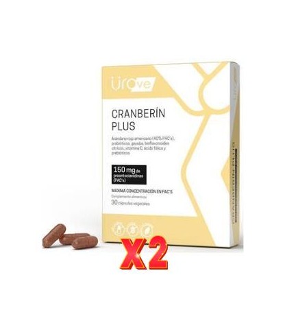 Pack de 2 unidades Urove Cranberin Plus 30Vcaps. Herbora