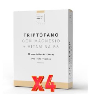 Pack de 4 unidades Controlnerv Triptofano Magnesio Vitamina B6 30 Comprimidos Herbora