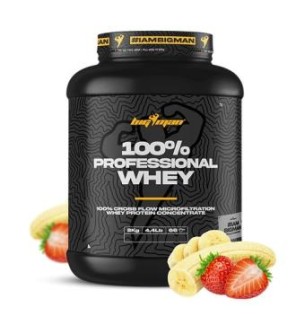 100% Professional Whey 2 Kg 4,4 Lbs Fresa-Platano Bigman