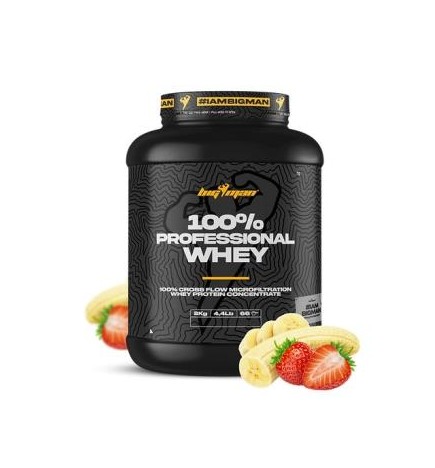 100% Professional Whey 2 Kg 4,4 Lbs Fresa-Platano Bigman