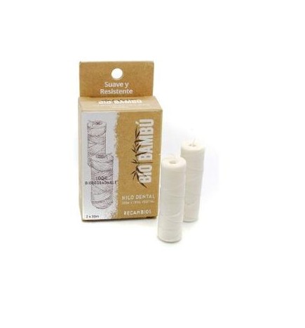 Recambio Hilo Dental Seda Natural 2Udsx30M. Biobambu