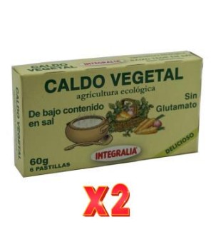 Pack de 2 unidades Caldo Vegetal Eco Bajo En Sal 6Pastillas Integralia