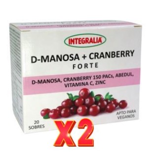 Pack de 2 unidades D-Manosa + Cranberry Plus 20 sobres Integralia