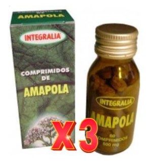 Pack de 3 unidades Amapola 60 Comprimidos Integralia