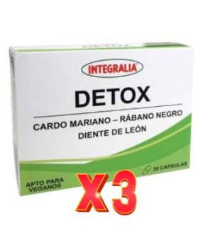 Pack de 3 unidades Detox 30V Capsulas Integralia